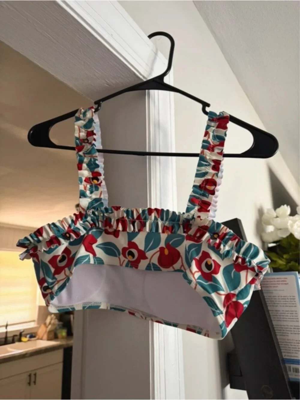 Floral Ruffle Bikini Set Size Medium